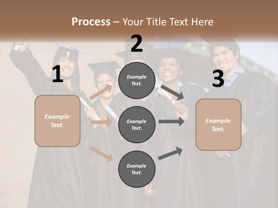 A Group Of People In Graduation Caps And Gowns PowerPoint Template