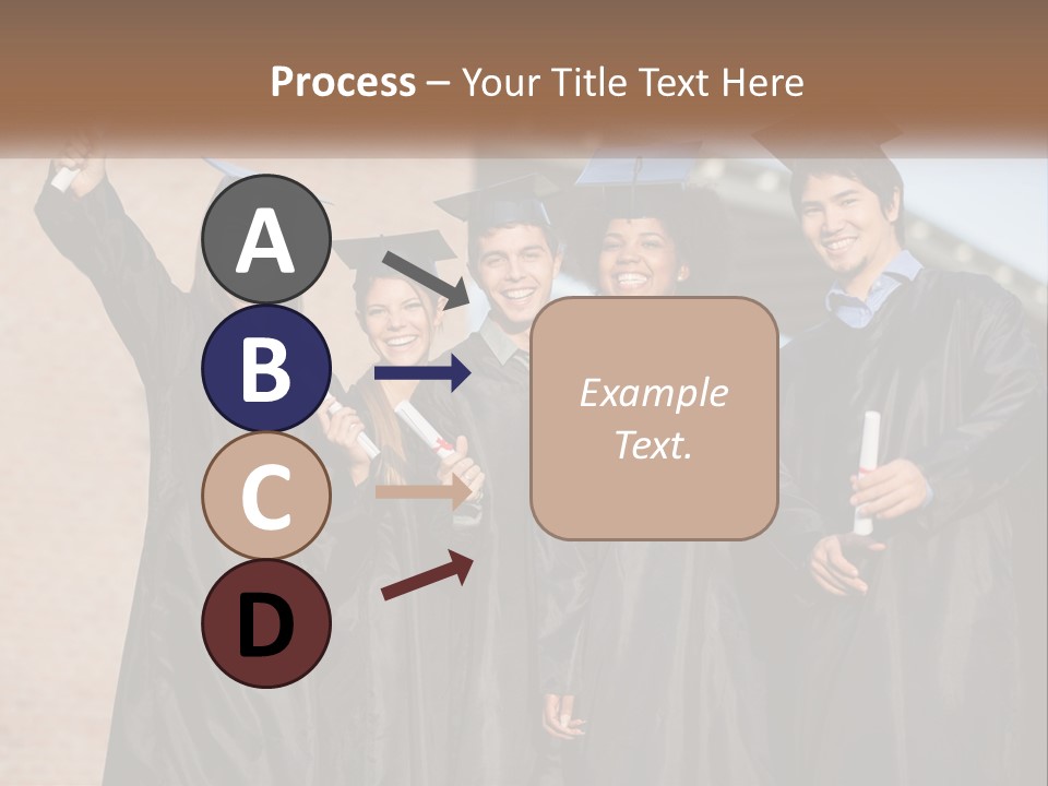 A Group Of People In Graduation Caps And Gowns PowerPoint Template