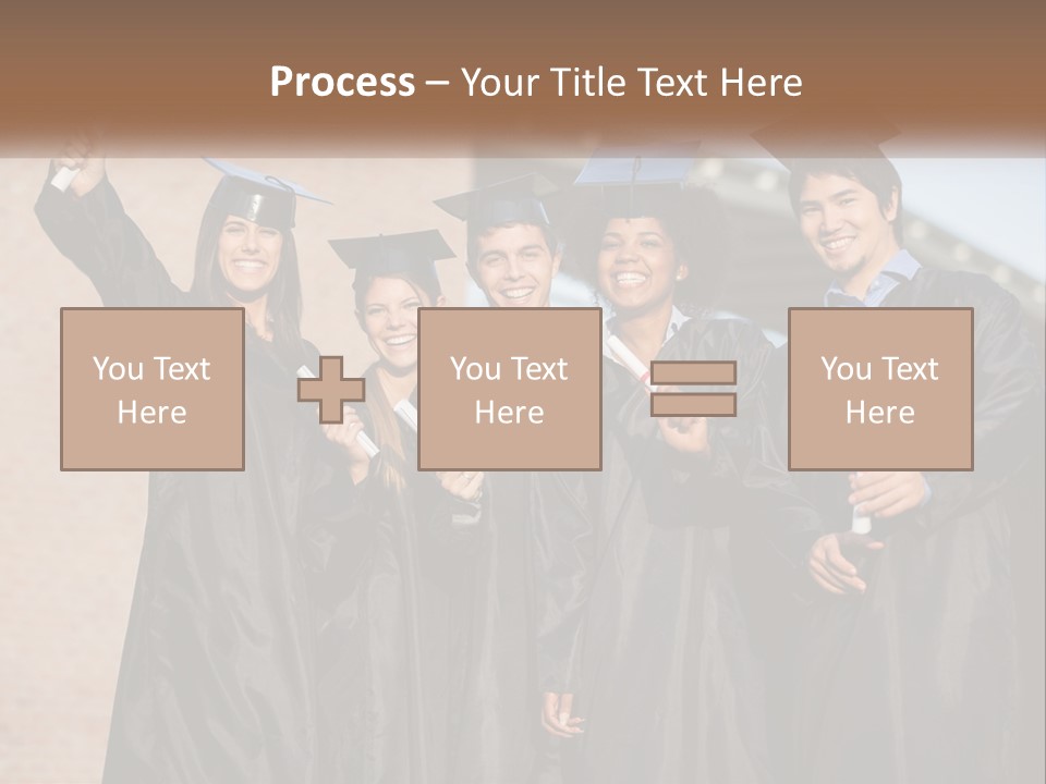 A Group Of People In Graduation Caps And Gowns PowerPoint Template