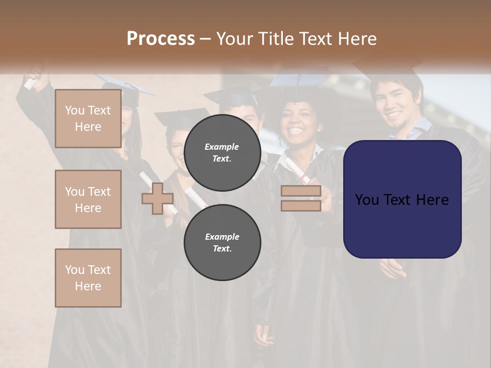 A Group Of People In Graduation Caps And Gowns PowerPoint Template