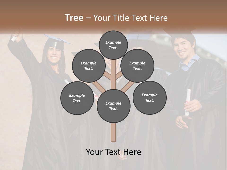 A Group Of People In Graduation Caps And Gowns PowerPoint Template