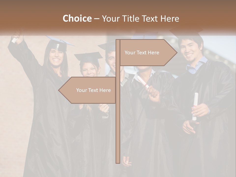 A Group Of People In Graduation Caps And Gowns PowerPoint Template