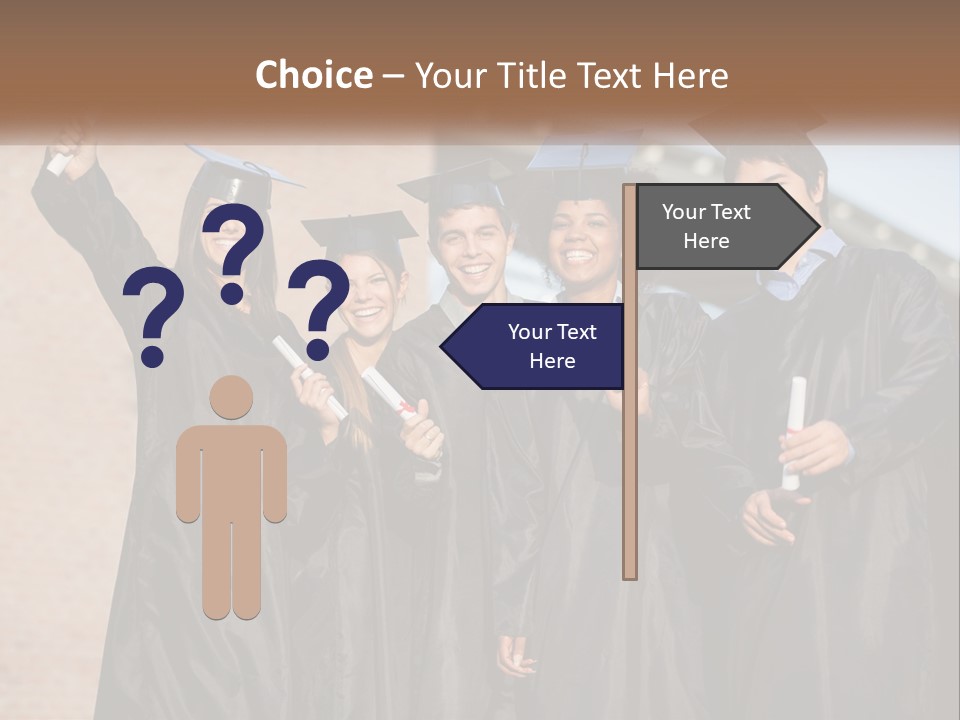 A Group Of People In Graduation Caps And Gowns PowerPoint Template