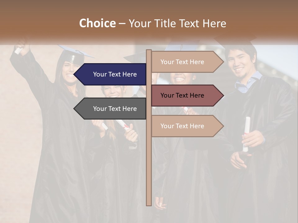 A Group Of People In Graduation Caps And Gowns PowerPoint Template