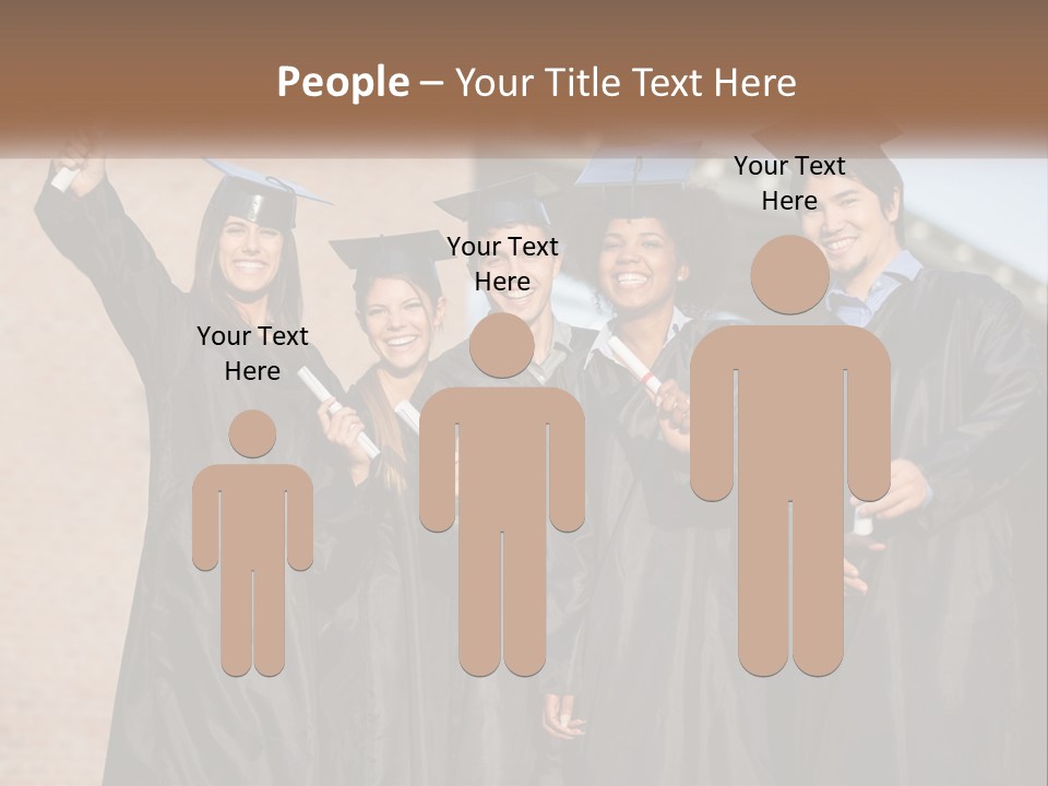 A Group Of People In Graduation Caps And Gowns PowerPoint Template