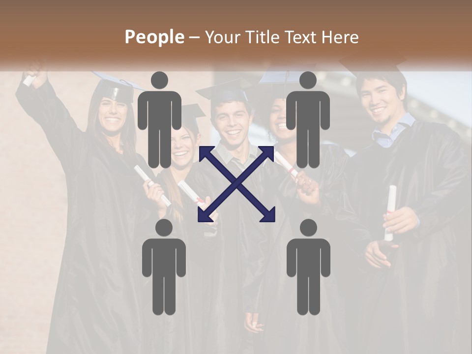 A Group Of People In Graduation Caps And Gowns PowerPoint Template