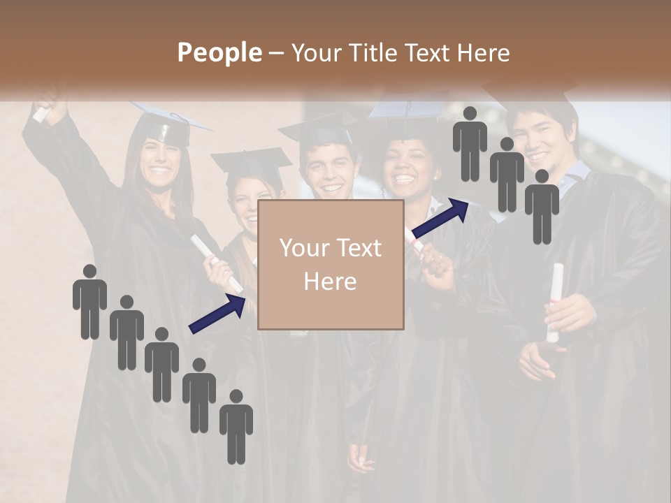 A Group Of People In Graduation Caps And Gowns PowerPoint Template
