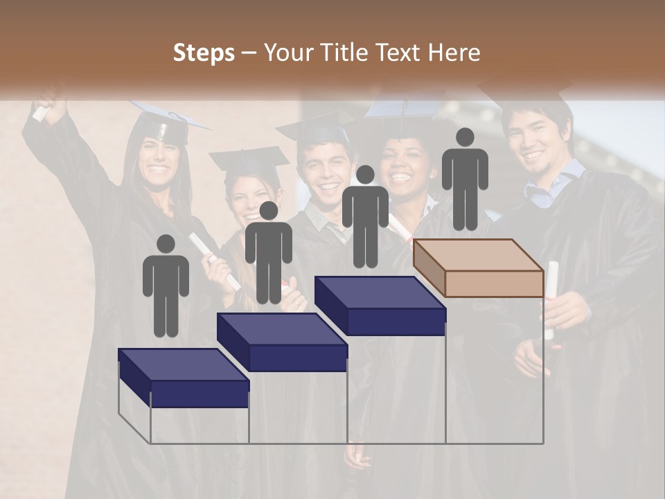 A Group Of People In Graduation Caps And Gowns PowerPoint Template