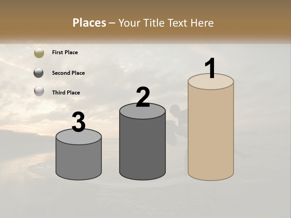 A Man And A Woman Are Kissing On The Beach PowerPoint Template