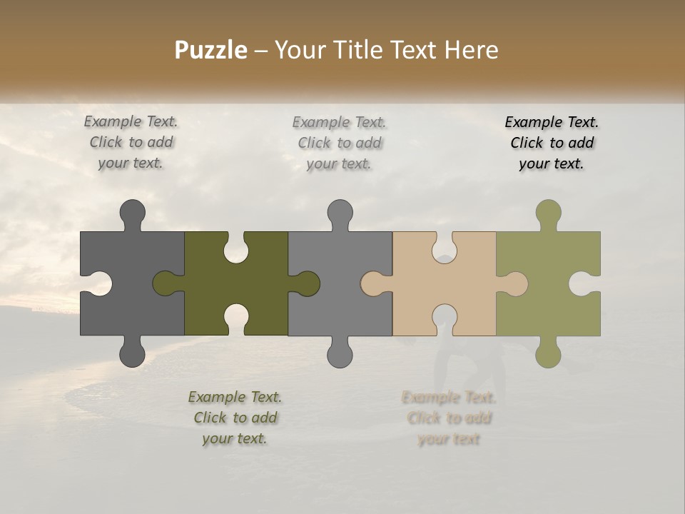 A Man And A Woman Are Kissing On The Beach PowerPoint Template