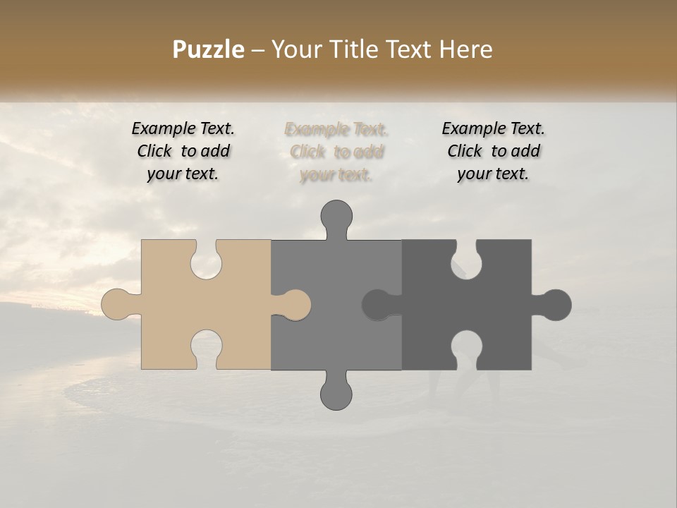 A Man And A Woman Are Kissing On The Beach PowerPoint Template