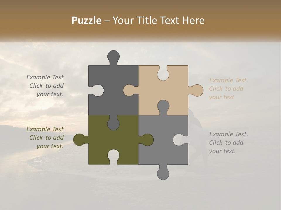 A Man And A Woman Are Kissing On The Beach PowerPoint Template