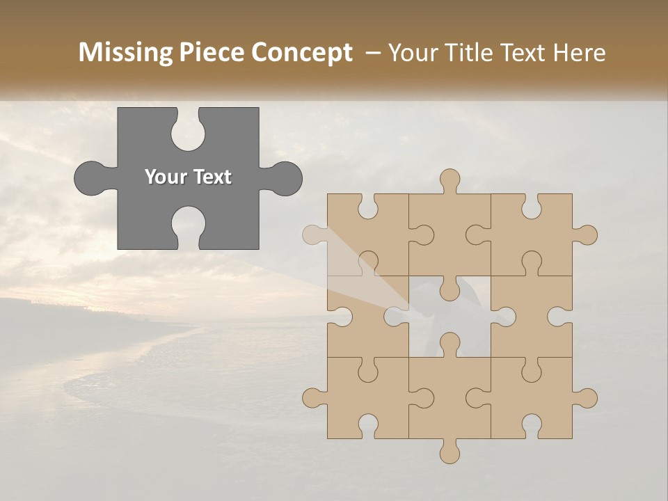 A Man And A Woman Are Kissing On The Beach PowerPoint Template