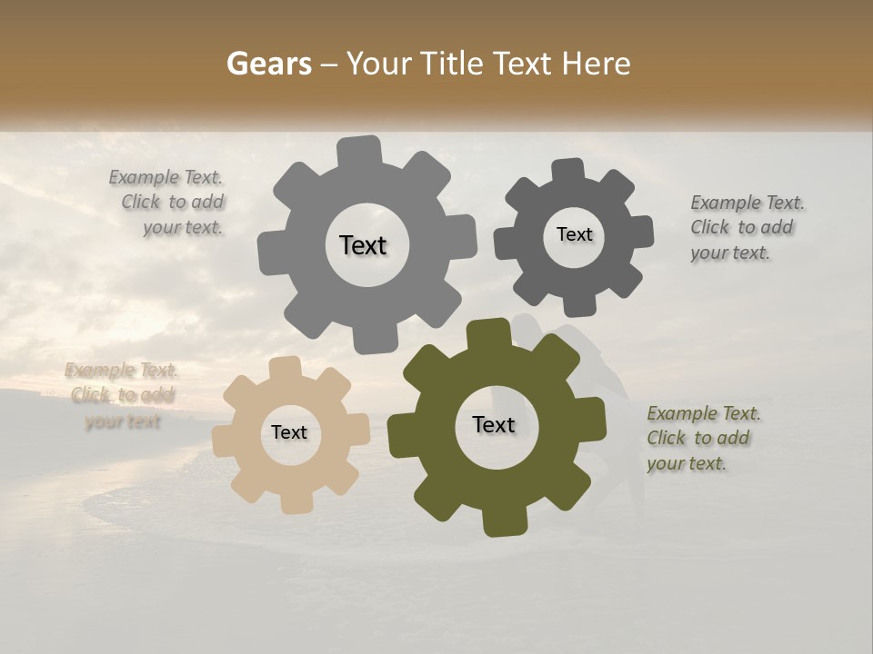 A Man And A Woman Are Kissing On The Beach PowerPoint Template