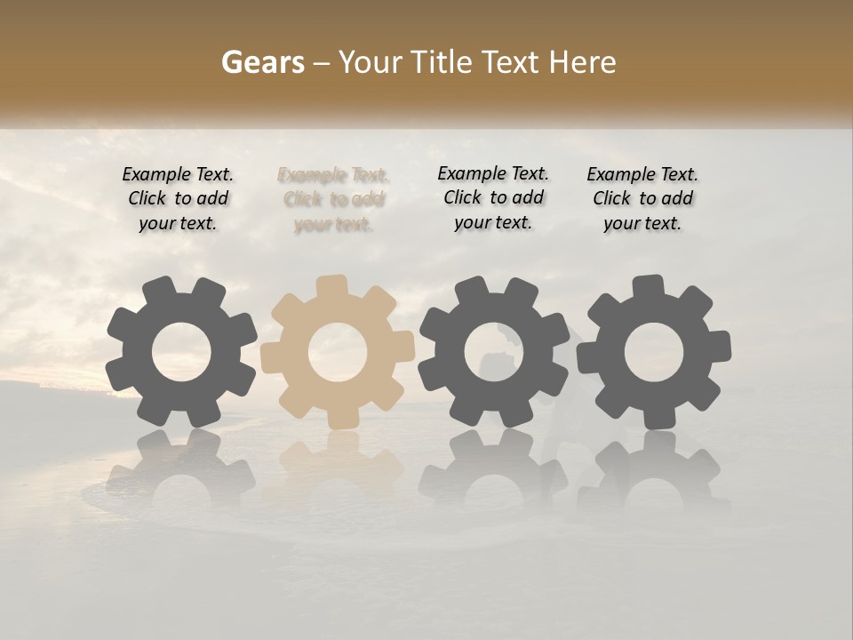 A Man And A Woman Are Kissing On The Beach PowerPoint Template