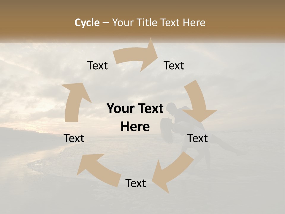 A Man And A Woman Are Kissing On The Beach PowerPoint Template