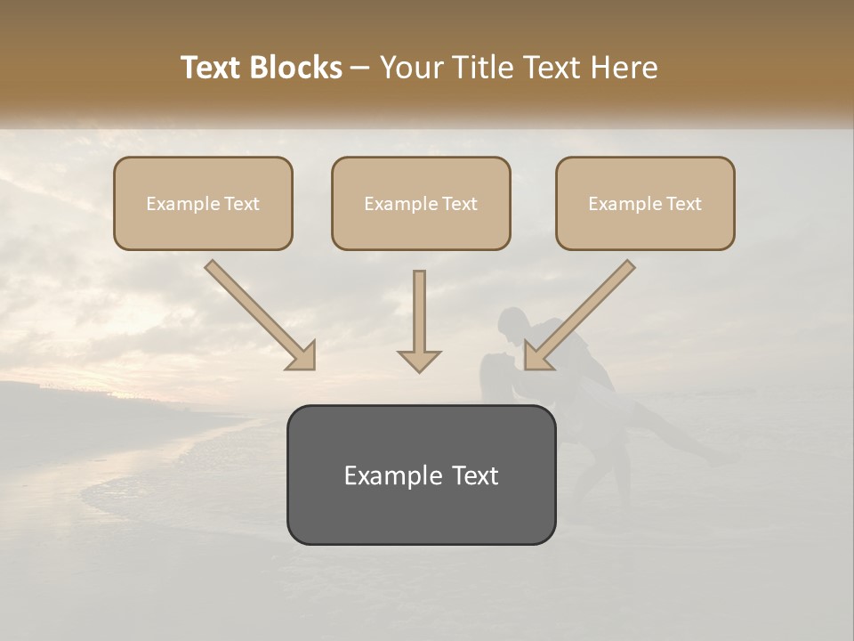A Man And A Woman Are Kissing On The Beach PowerPoint Template