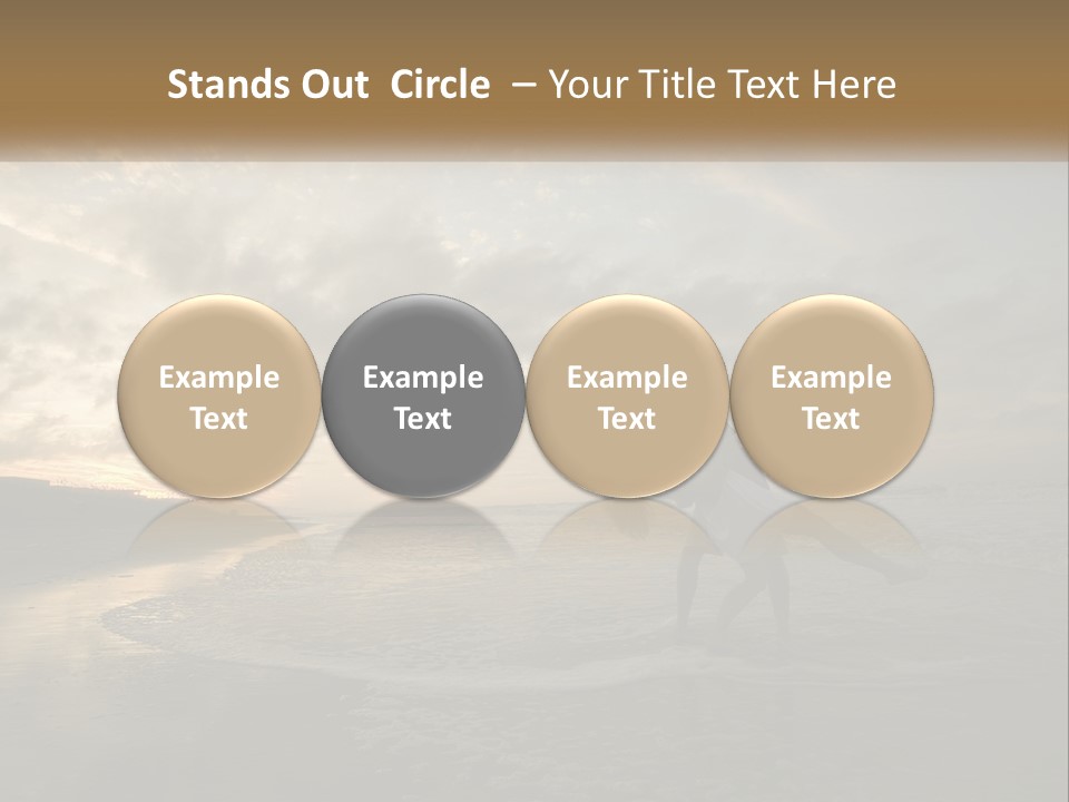 A Man And A Woman Are Kissing On The Beach PowerPoint Template