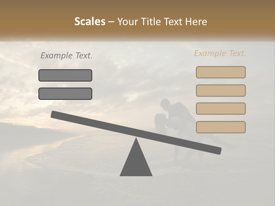 A Man And A Woman Are Kissing On The Beach PowerPoint Template