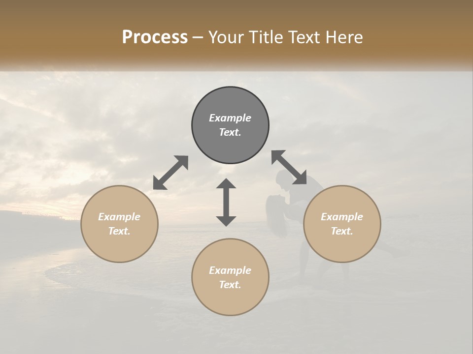 A Man And A Woman Are Kissing On The Beach PowerPoint Template