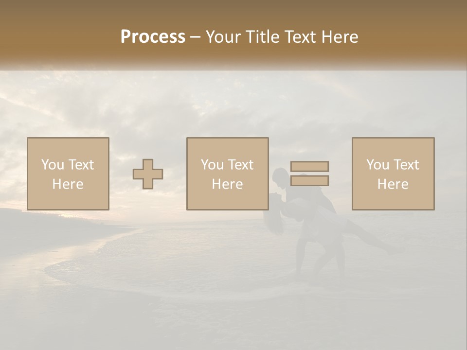 A Man And A Woman Are Kissing On The Beach PowerPoint Template