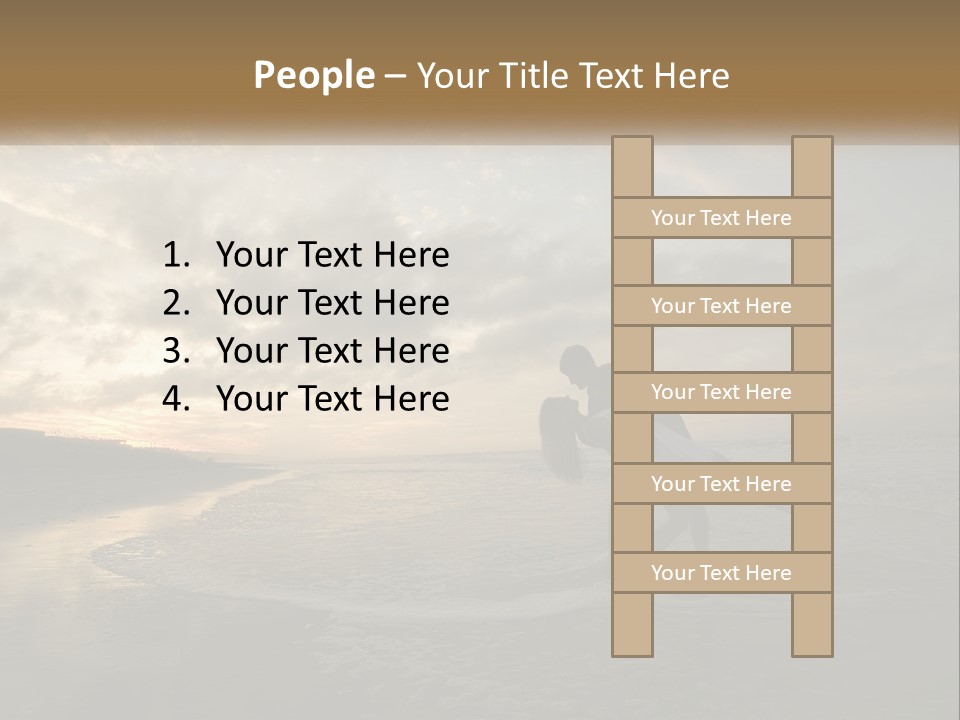 A Man And A Woman Are Kissing On The Beach PowerPoint Template