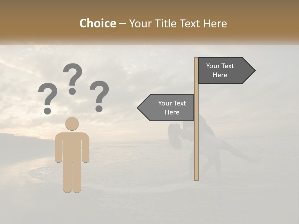 A Man And A Woman Are Kissing On The Beach PowerPoint Template