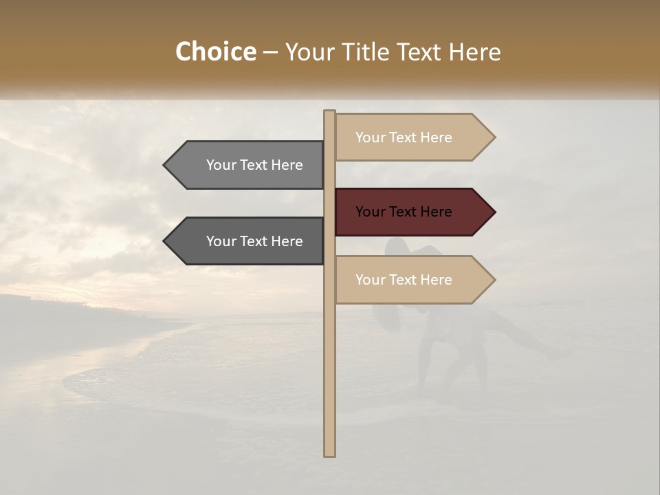 A Man And A Woman Are Kissing On The Beach PowerPoint Template