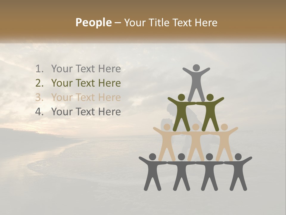 A Man And A Woman Are Kissing On The Beach PowerPoint Template