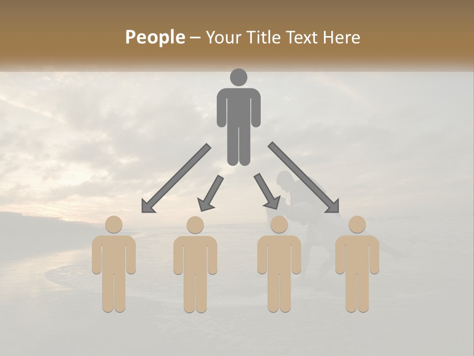 A Man And A Woman Are Kissing On The Beach PowerPoint Template