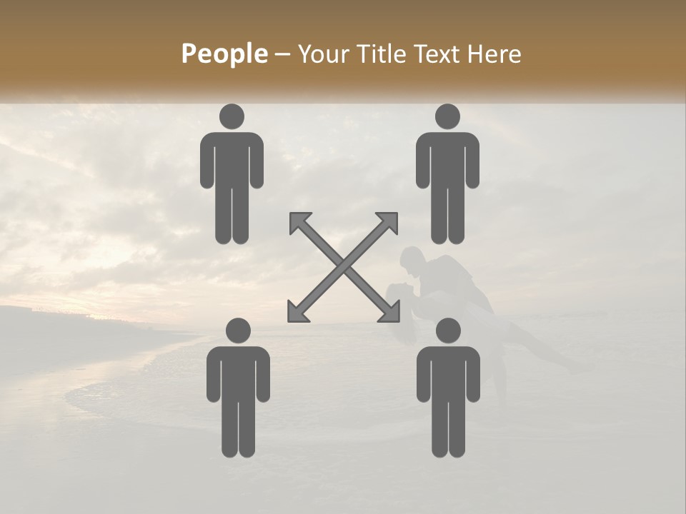 A Man And A Woman Are Kissing On The Beach PowerPoint Template