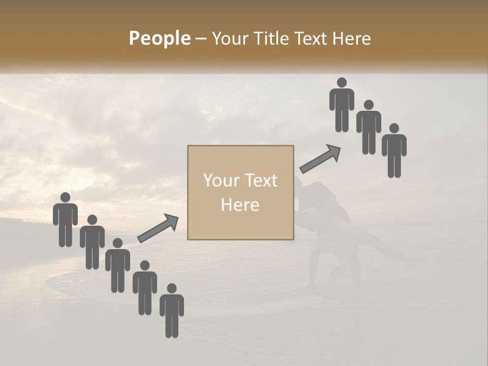 A Man And A Woman Are Kissing On The Beach PowerPoint Template