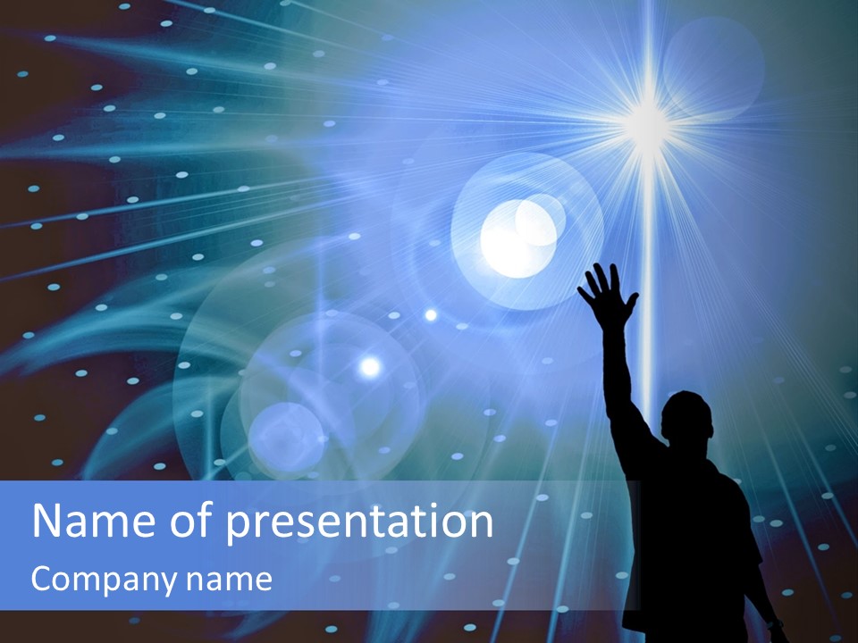A Silhouette Of A Person Reaching Up To A Star PowerPoint Template