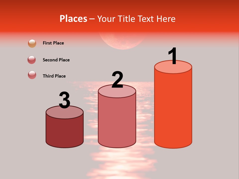 A Red Moon Over A Body Of Water PowerPoint Template