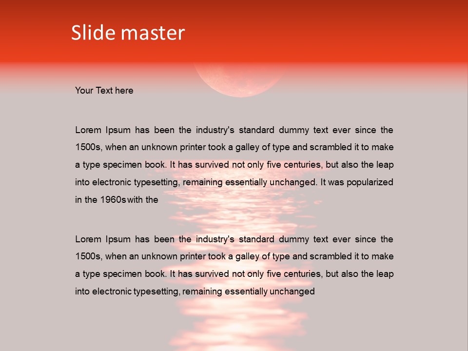 A Red Moon Over A Body Of Water PowerPoint Template