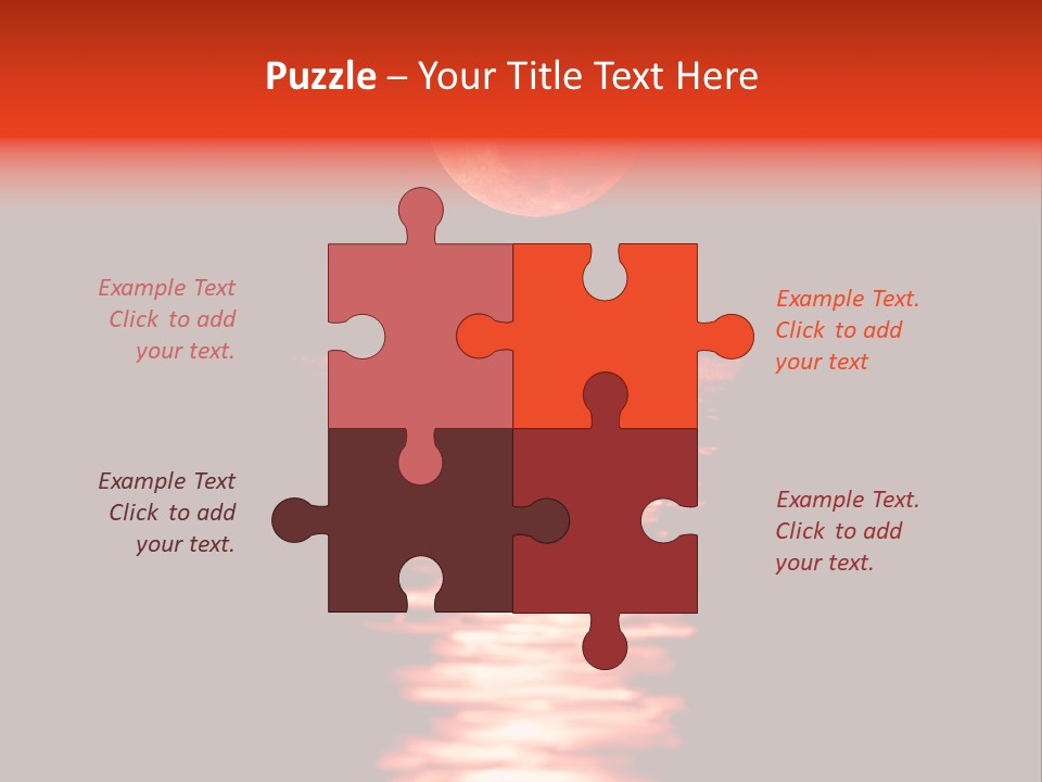 A Red Moon Over A Body Of Water PowerPoint Template