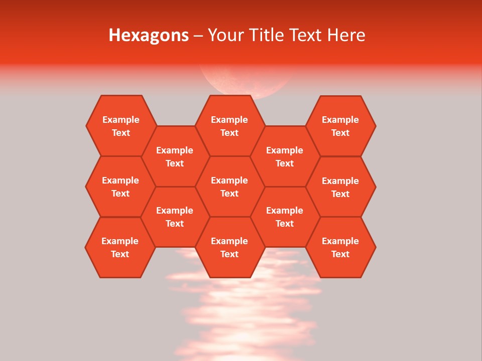 A Red Moon Over A Body Of Water PowerPoint Template