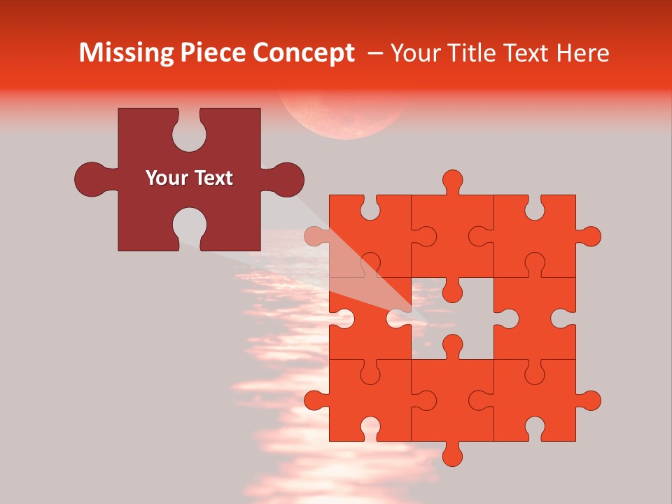 A Red Moon Over A Body Of Water PowerPoint Template