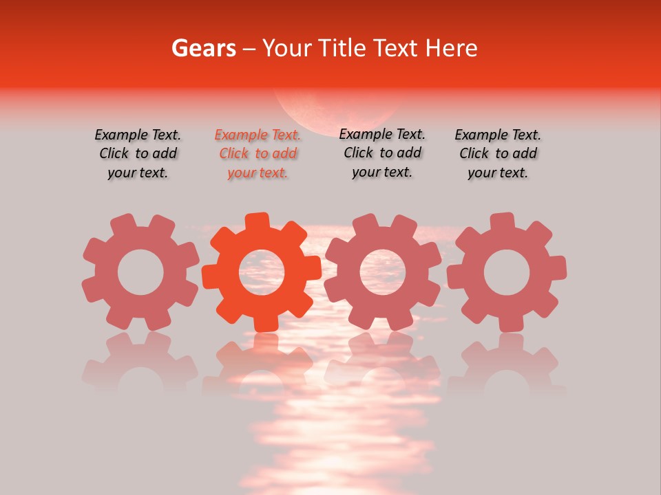 A Red Moon Over A Body Of Water PowerPoint Template