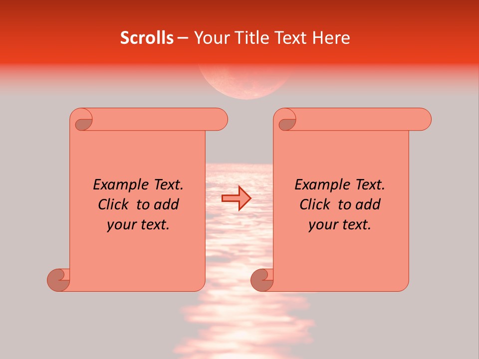 A Red Moon Over A Body Of Water PowerPoint Template
