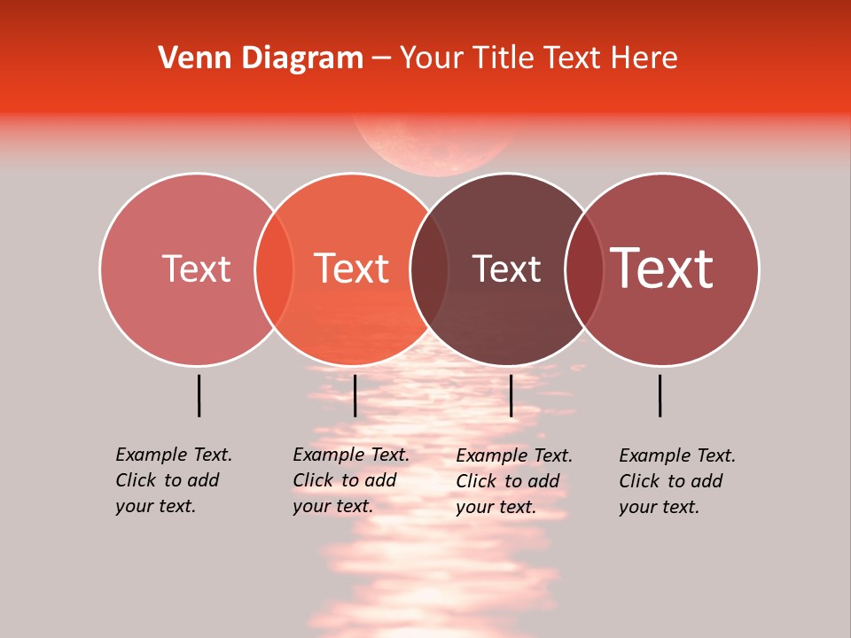 A Red Moon Over A Body Of Water PowerPoint Template