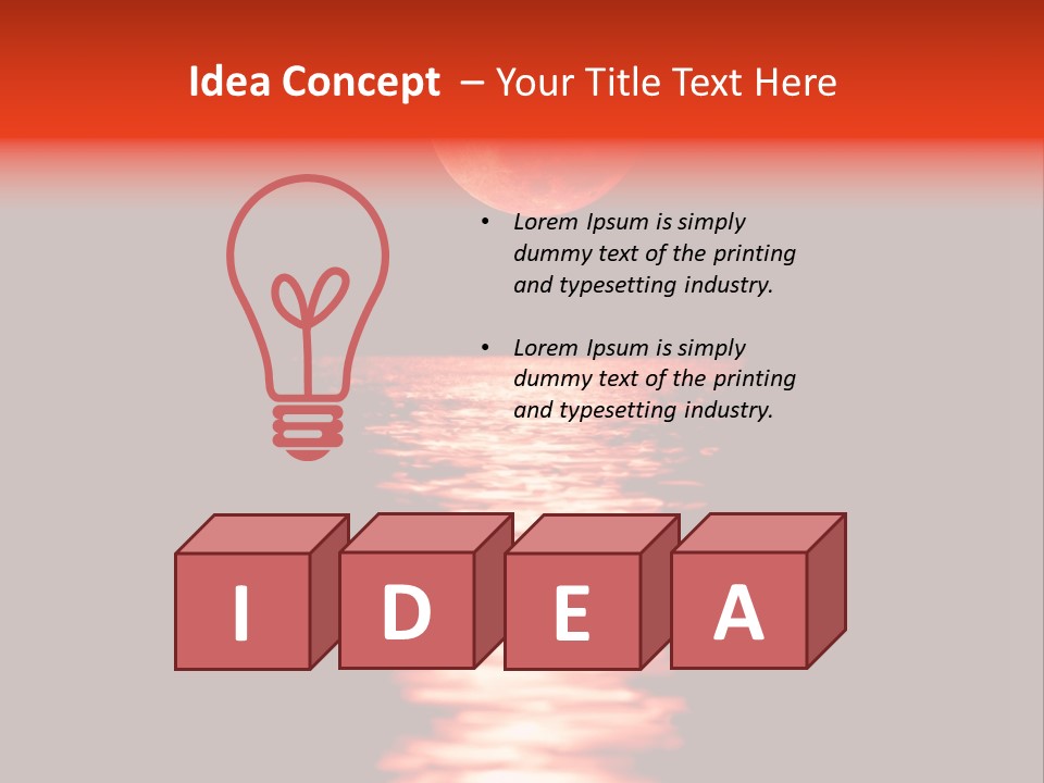 A Red Moon Over A Body Of Water PowerPoint Template