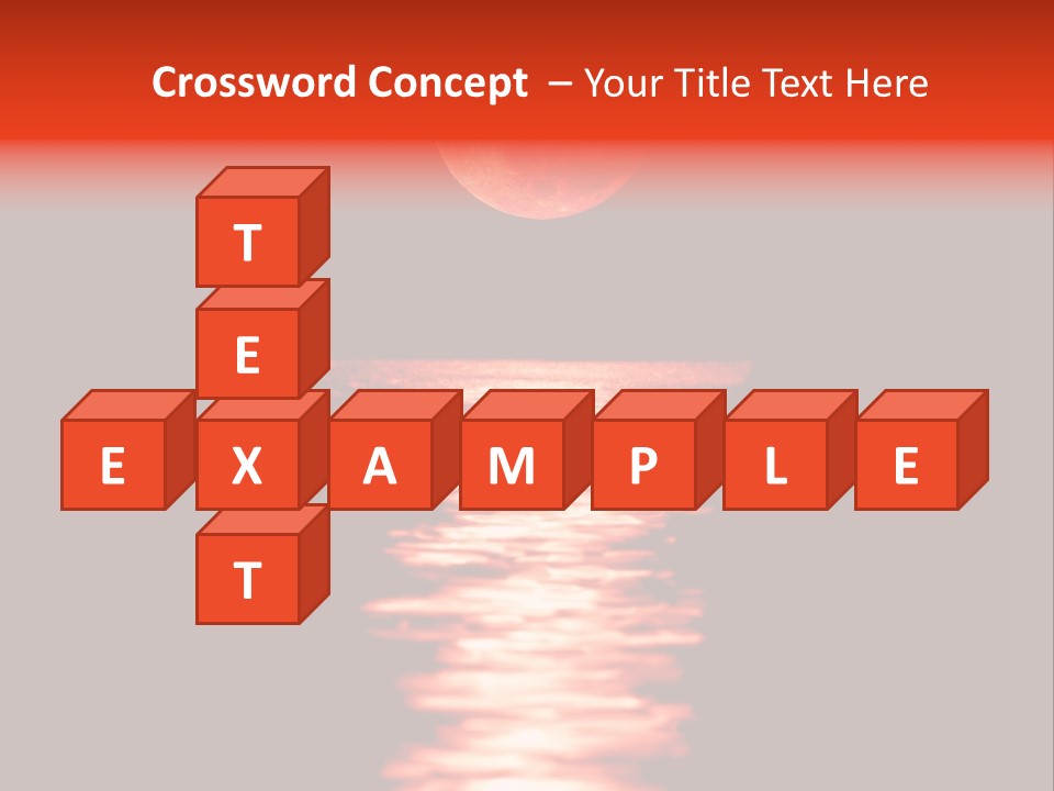 A Red Moon Over A Body Of Water PowerPoint Template