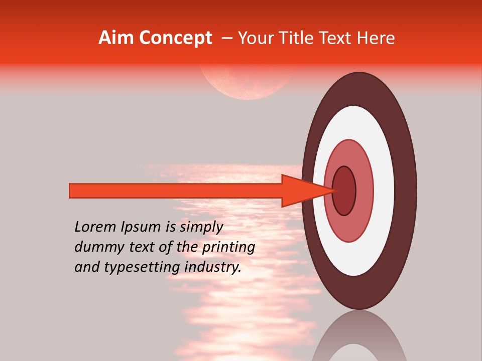 A Red Moon Over A Body Of Water PowerPoint Template