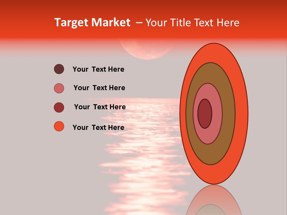 A Red Moon Over A Body Of Water PowerPoint Template