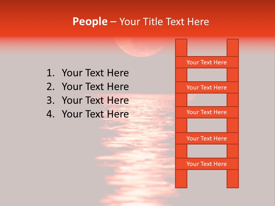 A Red Moon Over A Body Of Water PowerPoint Template