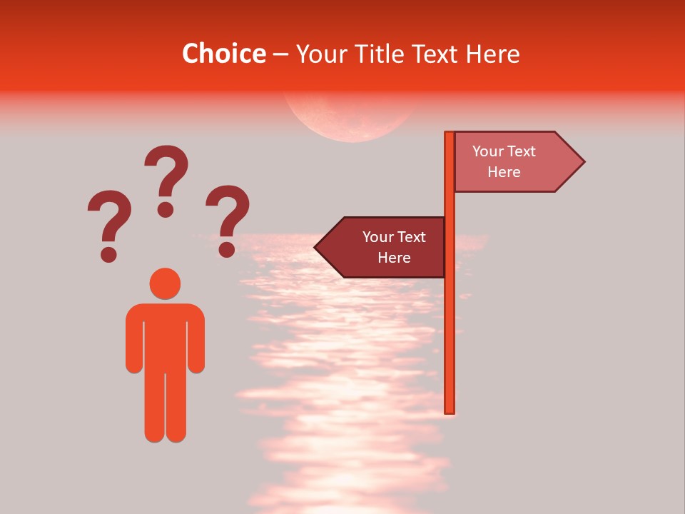 A Red Moon Over A Body Of Water PowerPoint Template