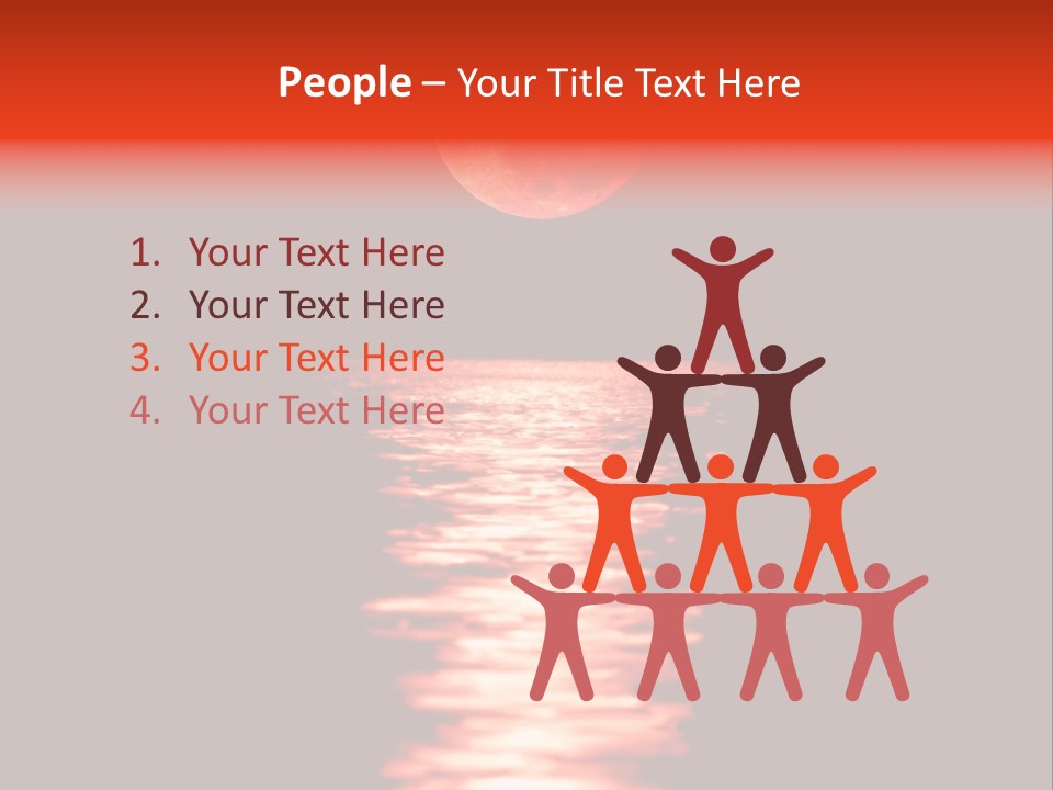 A Red Moon Over A Body Of Water PowerPoint Template