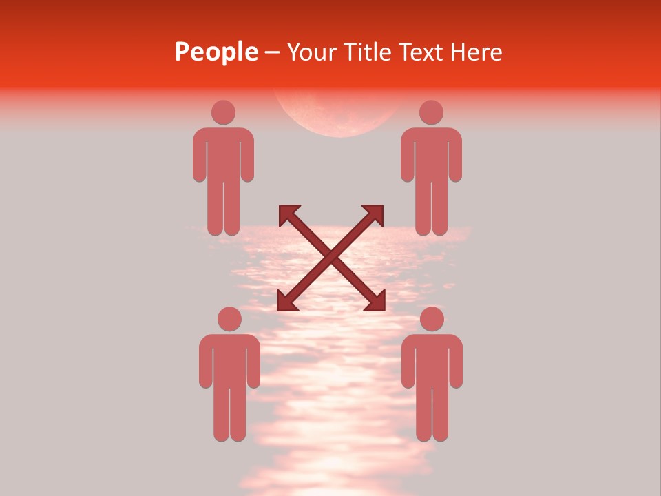 A Red Moon Over A Body Of Water PowerPoint Template