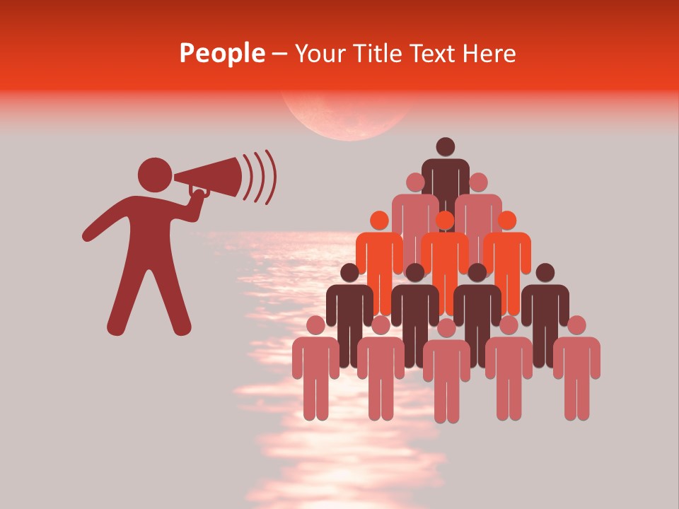 A Red Moon Over A Body Of Water PowerPoint Template